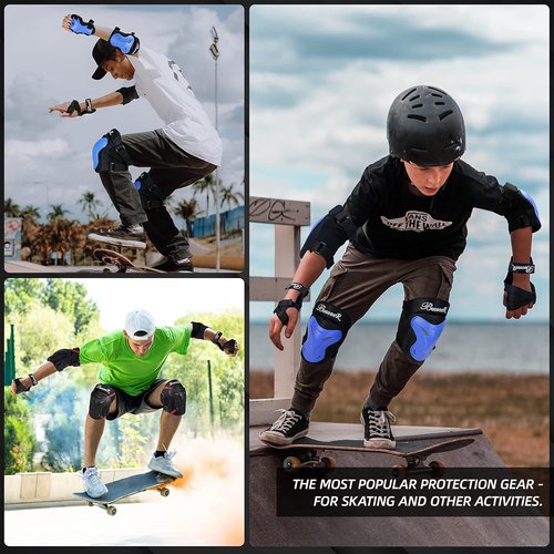 BOSONER Knee and Elbow Pad Set - Protective Gear for Adults & Kids | Ideal for Roller Skating, BMX, and Cycling