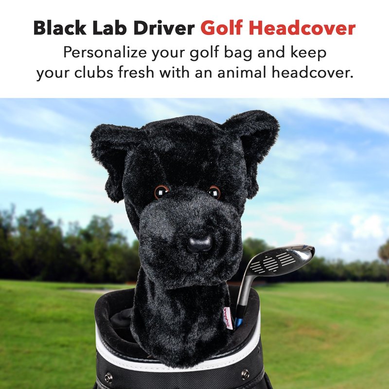 Daphne's Headcovers Black Lab Driver Headcover | Premium Driver Headcovers | Funny Golf Club Covers | Stylish Protection for Your Clubs | Men's Golf Gear | Driver Headcover for Men and Women