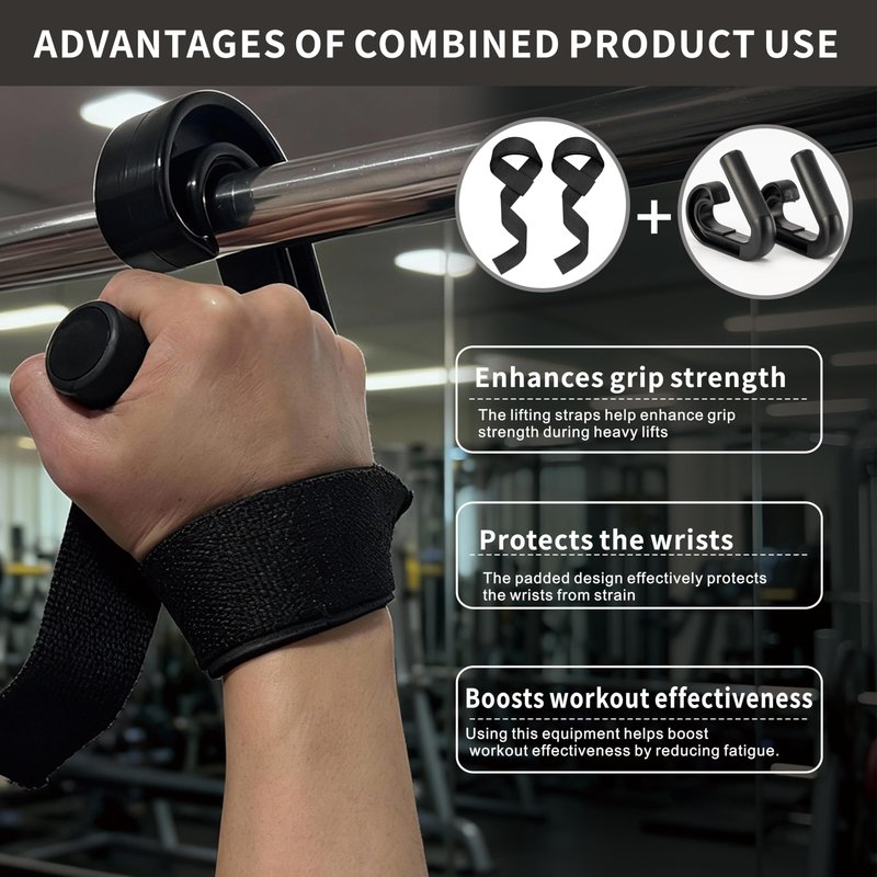 45/90 degree Neutral Grip Pull Up Handles with Lifting Straps - Heavy Duty Angled Barbell Grips & Pull Up Bar Grips for Home Gym, Deadlifts, Rows - Relieve Wrist & Shoulder Stress (black, 45°)