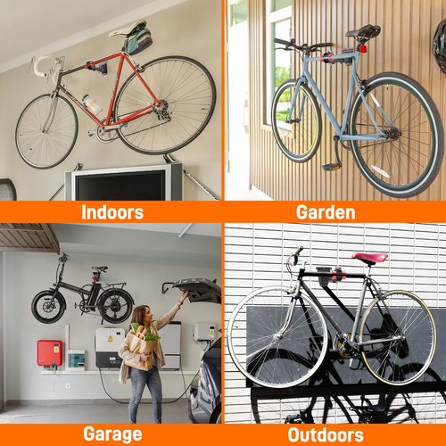 Sportneer Bike Repair Stand: 360 Rotatable Wall Mounted Removable Bike Clamp - Adjustable Home Bicycle Maintenance Stand with 2 Mounting Plates for Diameter of 1-1.6’’ Bicycle
