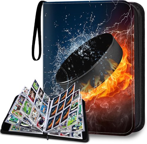 9-Pocket Hockey Card Binder by [Brand Name] - Holds 900 Cards with 50 Removable Sleeves | Perfect for Sports Trading Card Display