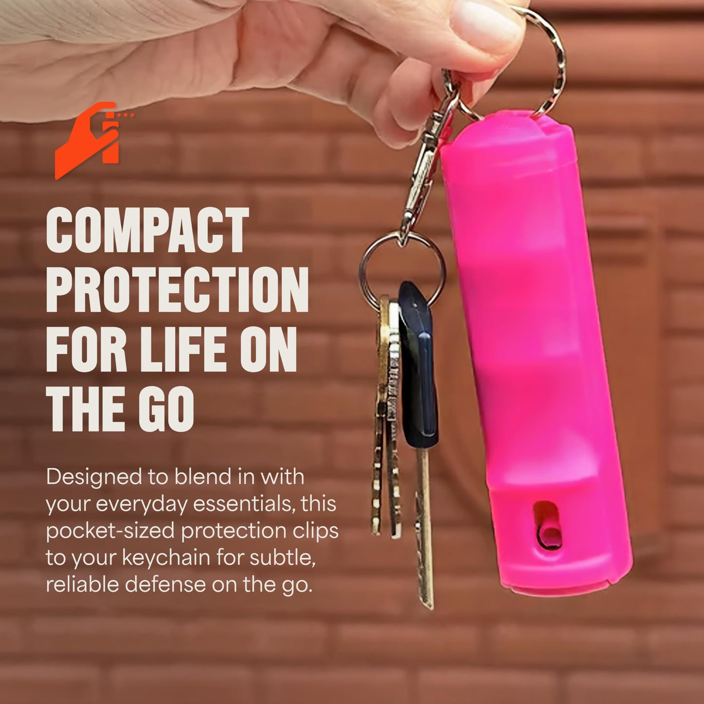 Mace Pepper Spray - 2-Pack Clip On Hard Case Model, 0.42 oz, 12 Feet Range, Max Police Strength, Long Lasting UV Dye, Flip Top Safety Cap, Self Defense Pepper Spray for Women & Men - Pink