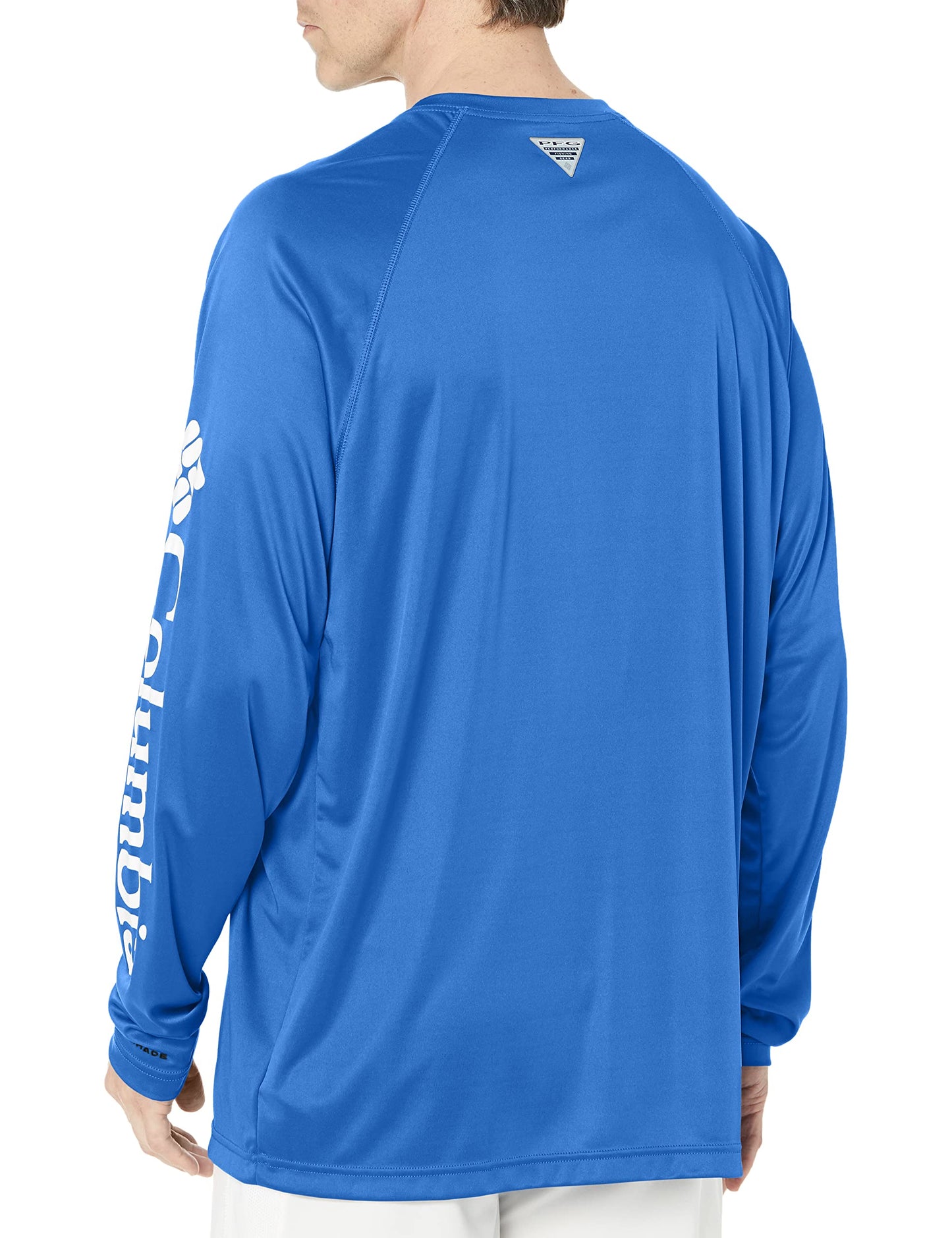 Columbia Men's PFG Terminal Tackle Long Sleeve Fishing Shirt, Vivid Blue/Cool Grey Logo, Medium