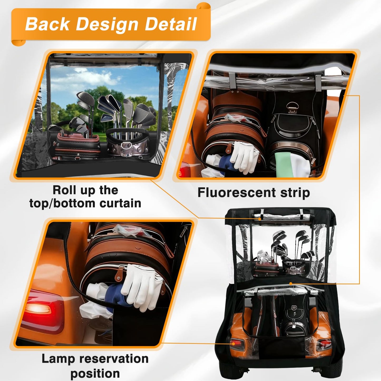 Golf Cart Deluxe Driving Enclosure 2-Passenger for Club Car Precedent 2004-Up, Tempo & Onward 2017-Up Cart | Heavy Duty 600D Waterproof,Windproof Cover with 4-Sided Clear Windows & Door Zipper