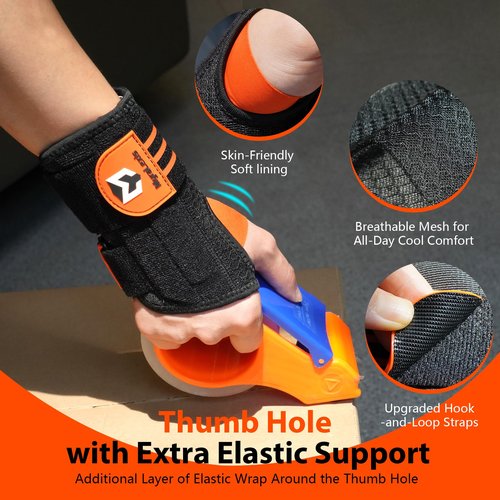 2 Pack Carpal Tunnel Wrist Brace, Adjustable Night Wrist Support with Wrist Splint, Breathable Hand Brace for Men Women, Pain Relief for Tendonitis, Arthritis, Typing, Right and Left Hand, Large