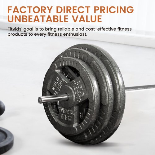 Fitvids 1 Inch Standard Barbell Bar, 6 Feet Bar for Home Gym Strength Training, weight lifting, Bench Press, 450 LB Capacity, Chrome