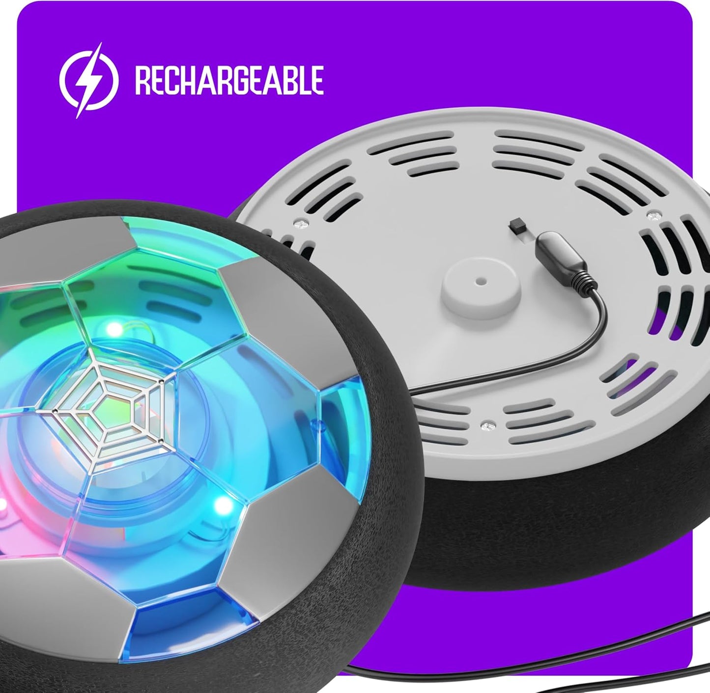 Ninja Blast Light-Up Hover Soccer Ball - Fun Indoor Toy for Kids Ages 3 to 12 | Perfect Birthday Gift