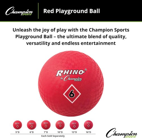 Champion Sports Playground Ball - Durable High-Bounce Balls in Multiple Sizes for Gym & Play