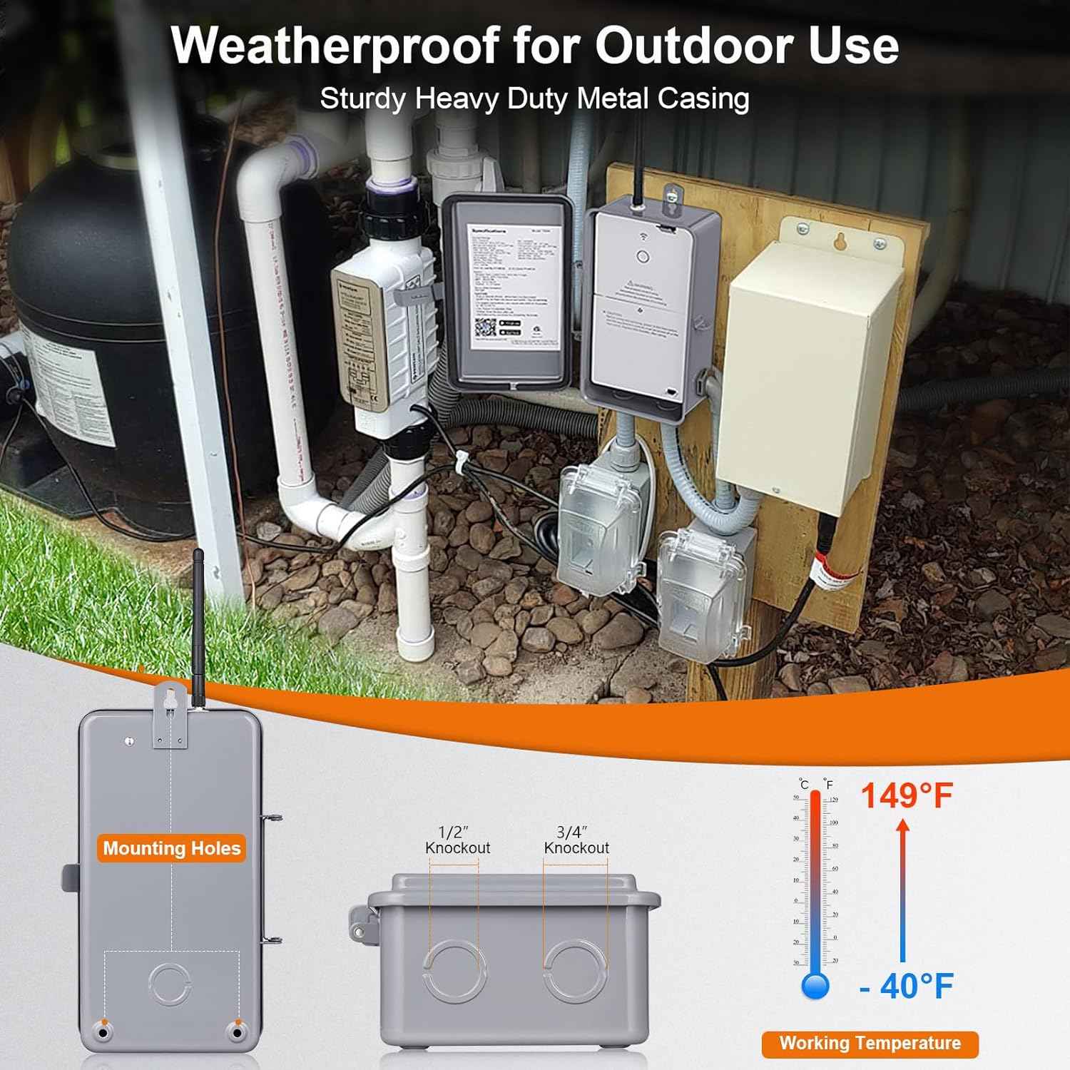 WiFi Smart Pool Timer - Heavy Duty 40 AMP Control for Pumps, Heater & Spa