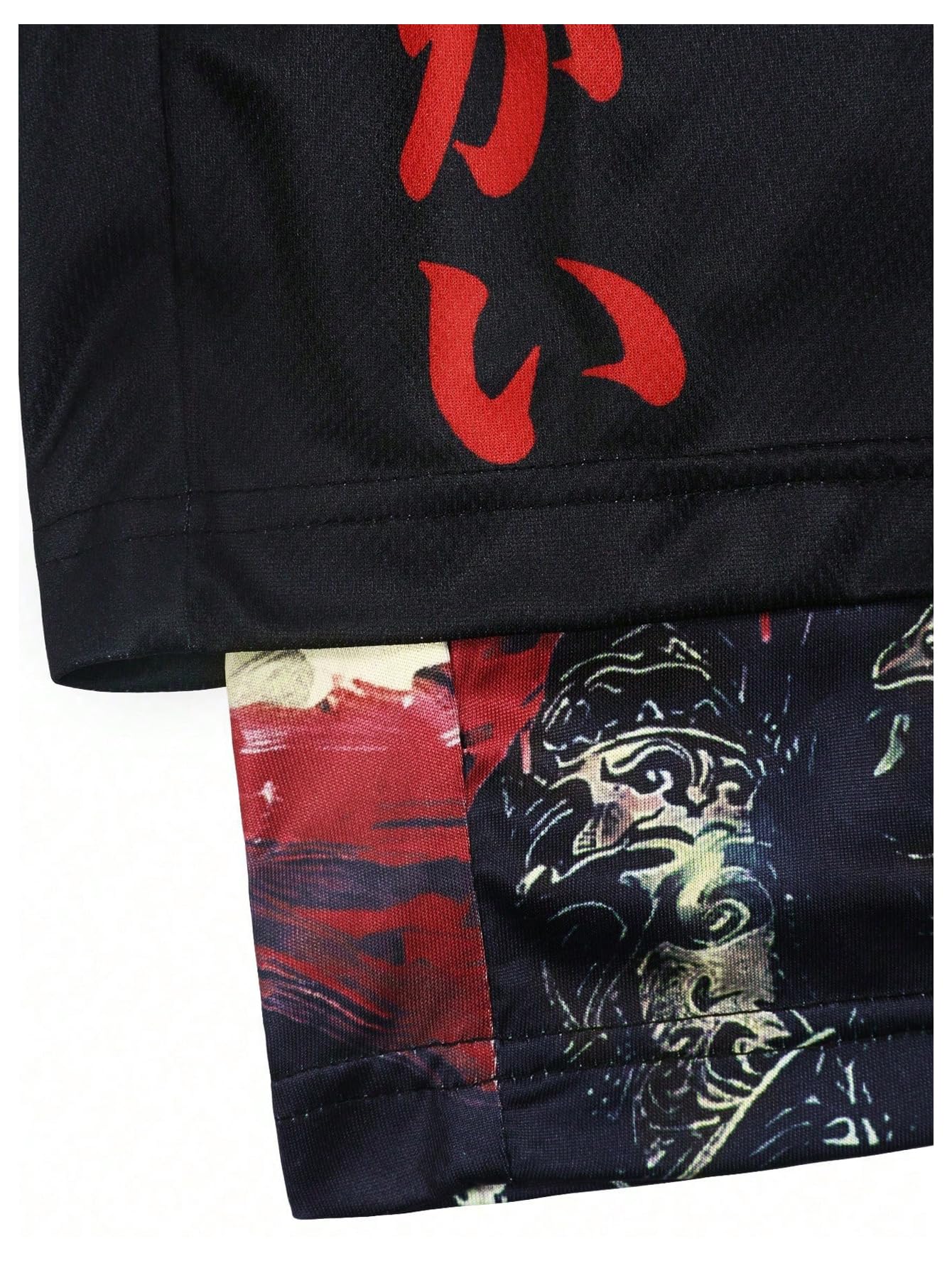 WDIRARA Men's 2 in 1 Shorts Graphic Letter Print Drawstring Workout Running Gym Shorts with Pockets Black Large