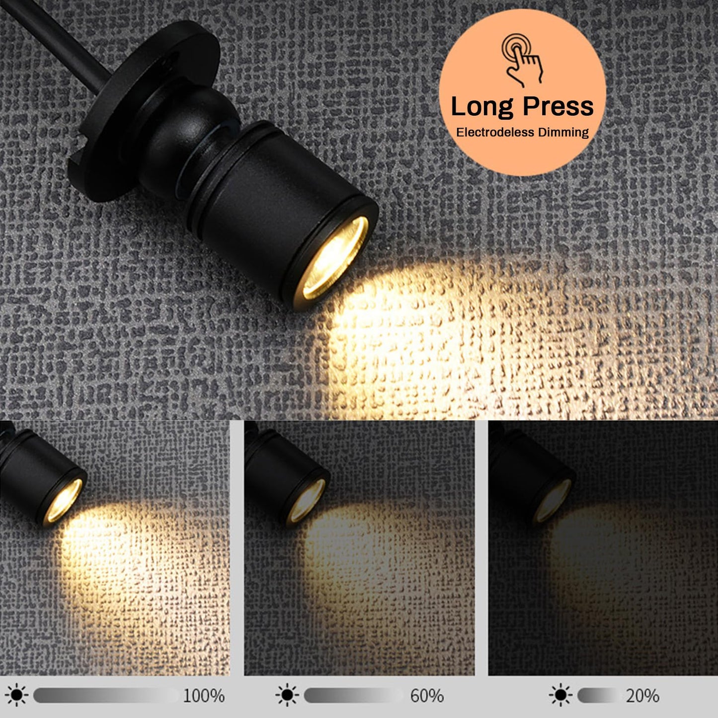 5V Dimmable LED Mini Spot Light with 6.6ft Cable, Jewelry/Indoor Picture/Art/Model Display Lights, USB Powered Spotlight for Jewelry Cabinets, Entryways, Tables Shelves (Warm White 3000K, 1 Pack)