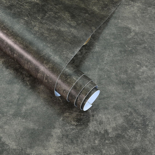 3yecao 16"×118" Thick Dark Tan Grey Concrete Wallpaper Peel and Stick Glossy Charcoal Gray Concrete Contact Paper Vinyl Adhesive Waterproof Brown Taupe Cement Stickers for Countertops Kitchen Walls