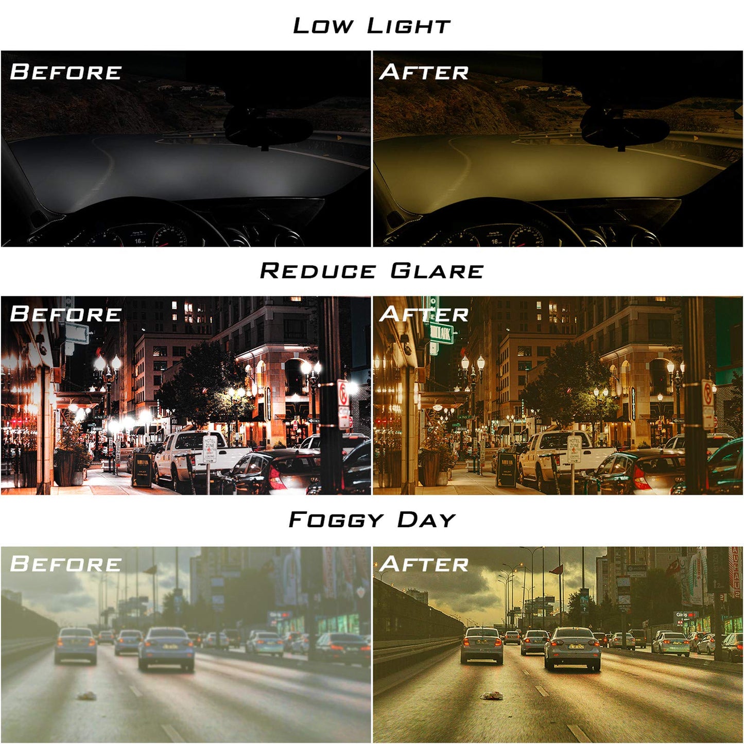 KastKing IllumiLens Night Vision Glasses, Night Driving Glasses for Men Women, Reduce Glare and Enhance Vision
