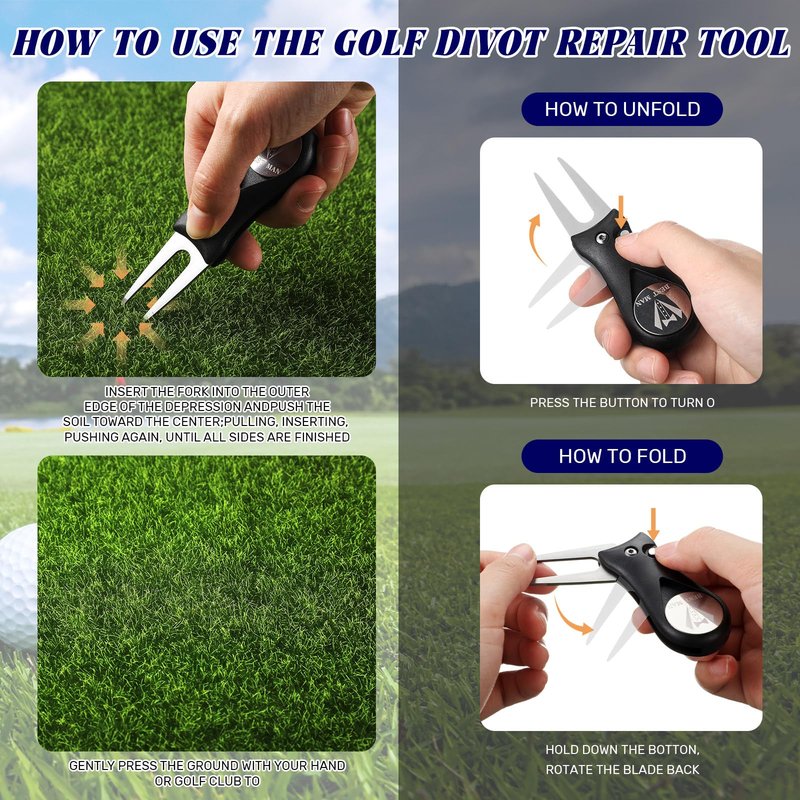 Sliner 6 Sets Groomsman Golf Proposal Gifts Include Groomsman Golf Ball Marker and Magnetic Divot Tool with Gift Box for Wedding