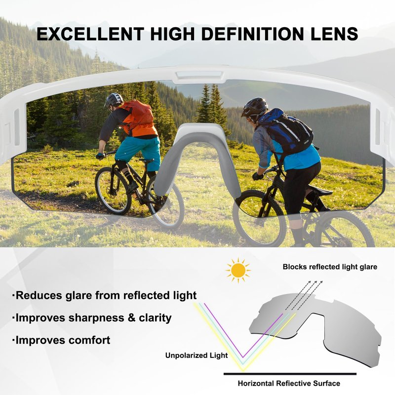 BangLong Sports Cycling Sunglasses for Adults and Youth - UV Protection Wrap Around Sunglasses for Running Biking Baseball Golf