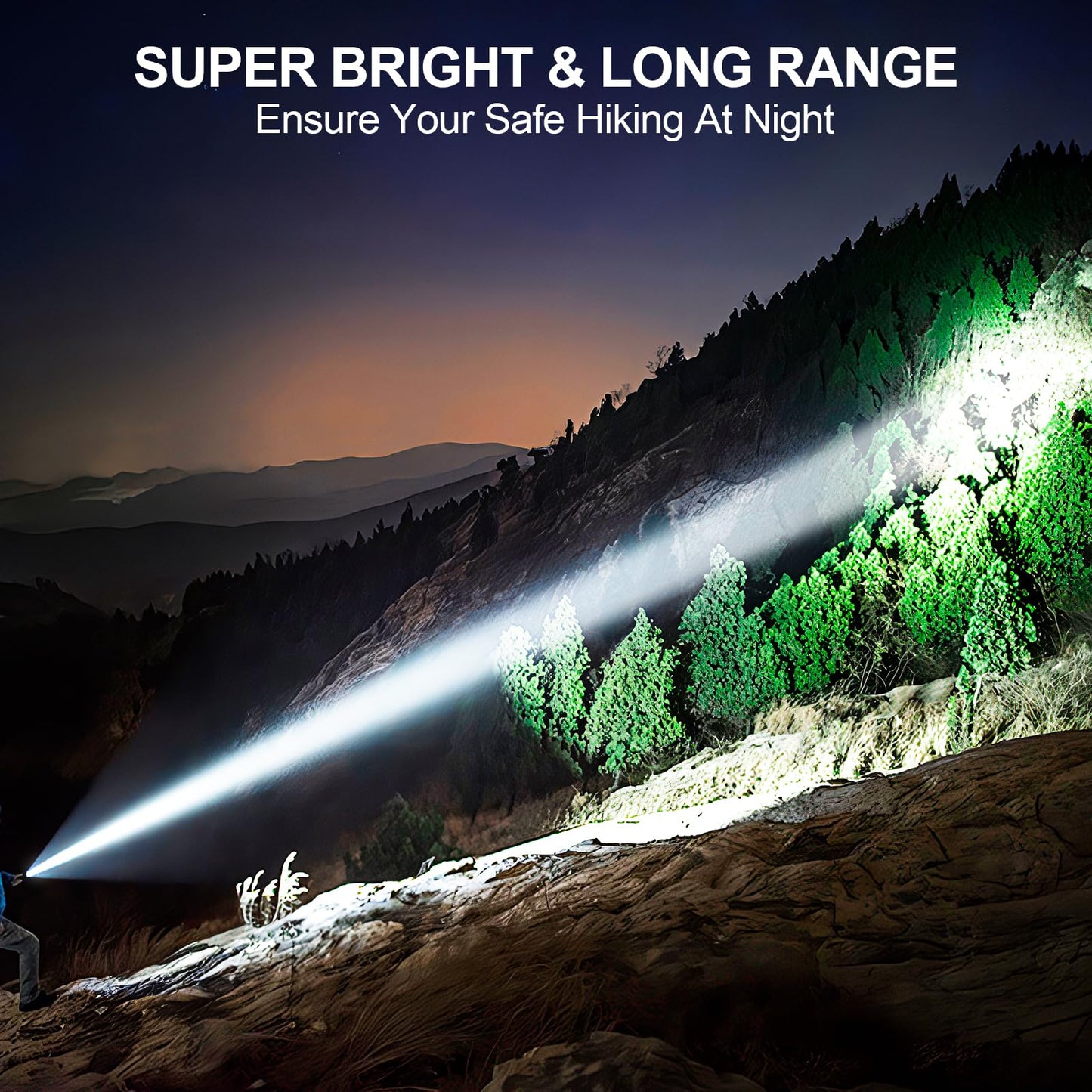 Banral Flashlights High Lumens Rechargeable, Super Bright Long Range Small Powerful Flashlight, 6 Modes LED Tactical Pocket Waterproof Flash Light for Home Emergency (2, Purple)