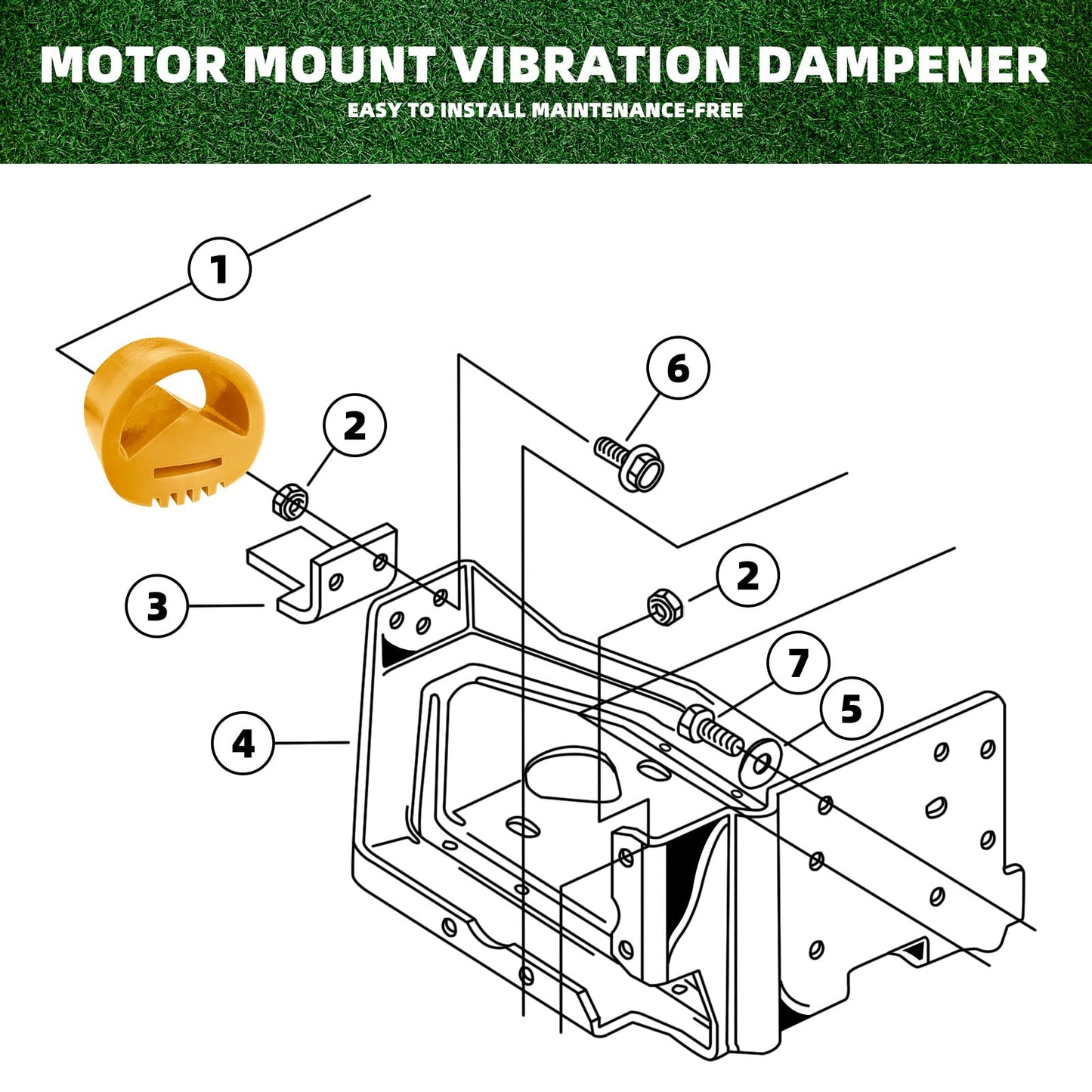 LJZP 5Pcs Motor Mount Vibration Dampener Engine Snubber for Club Car DS Gas 1984-up and Precedent Gas 2004-up Golf Cart, Snubber Replace OEM 1012164 102540301 1025403-01