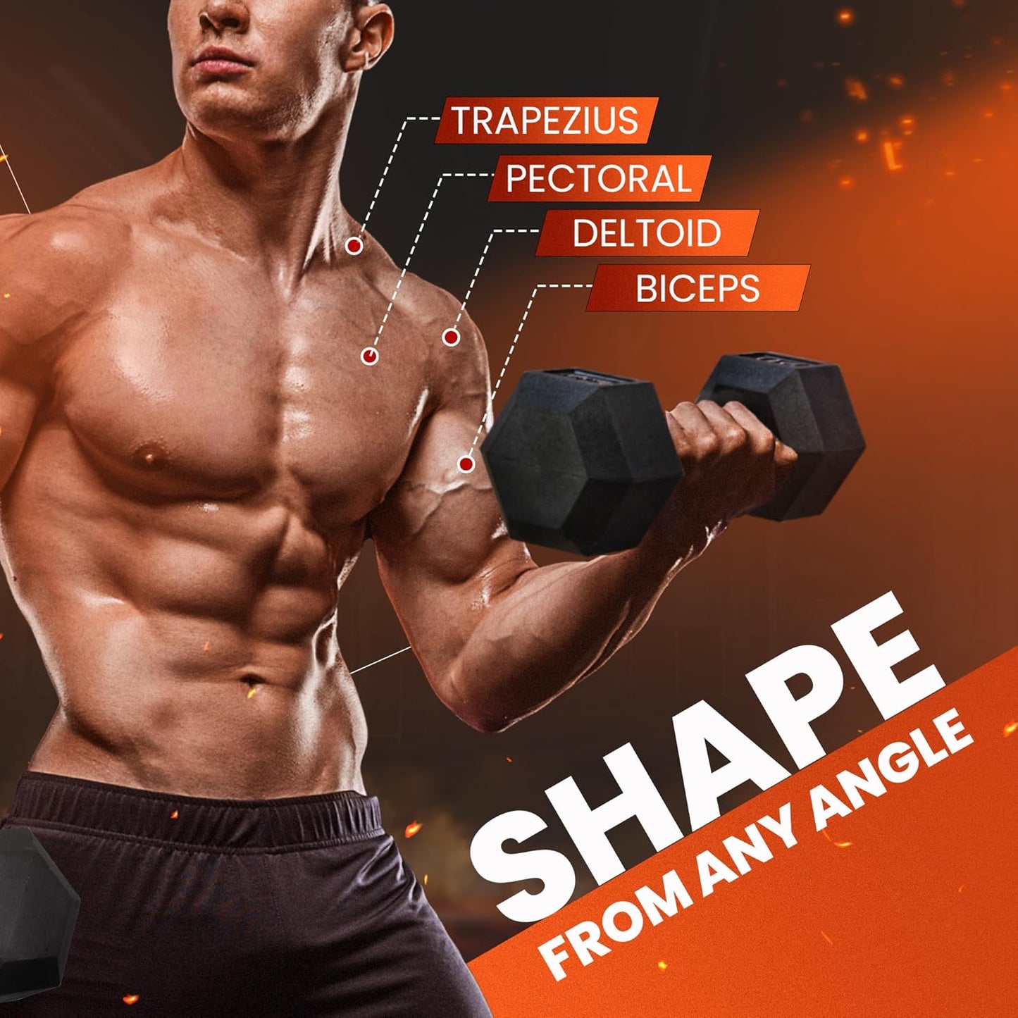 Yes4All Chrome Grip Hex Dumbbells - Anti-Slip Hand Weights 5-50 LBS | Perfect for Home Workouts