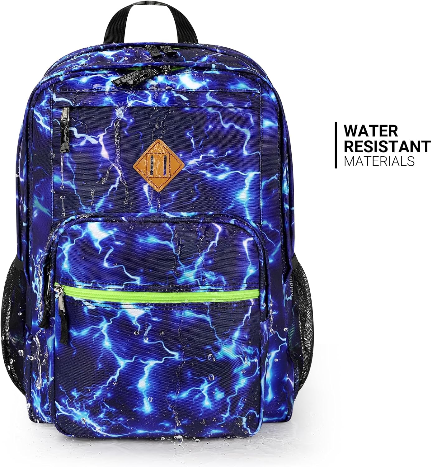 ZORFIN 26L Water Resistant Backpack for College & Travel - Blue Lightning Design
