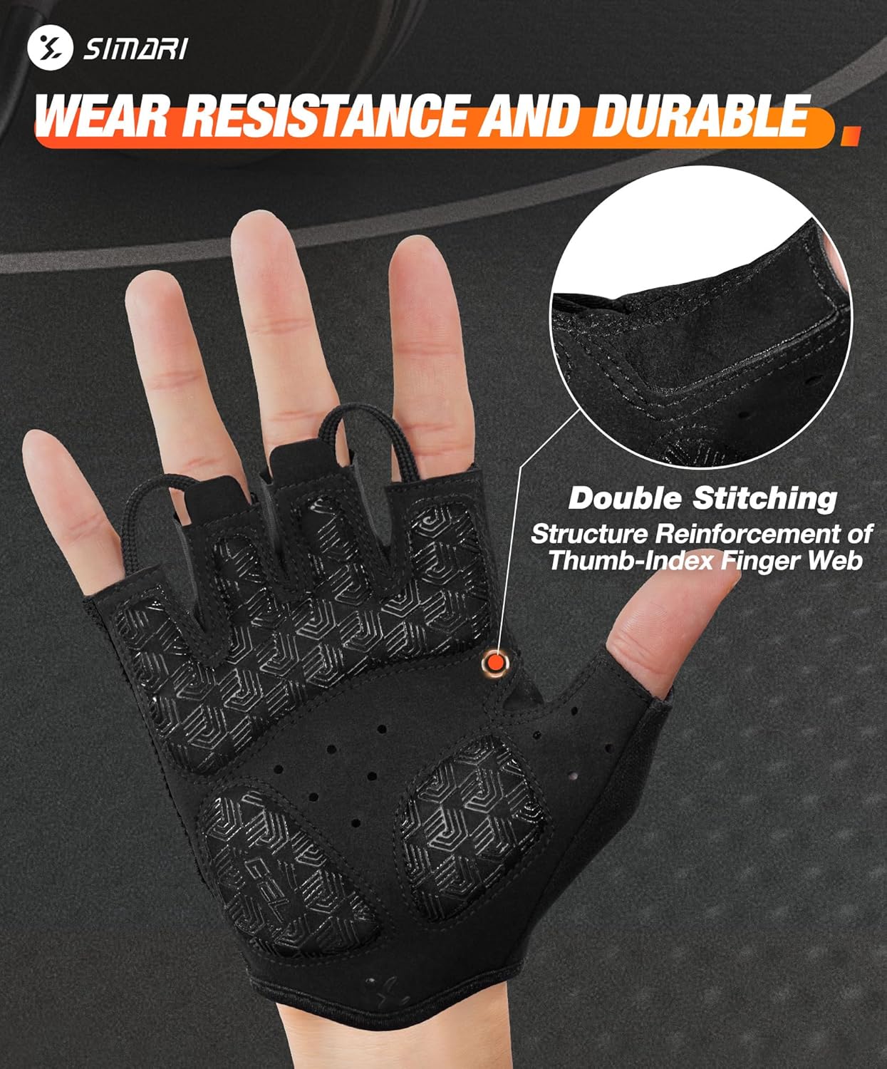 SIMARI Cycling Gloves - Breathable Gel Pads for Men & Women | Comfortable Grip for Gym & Biking - Black, Pink, Cyan, White, Sizes XS-XL