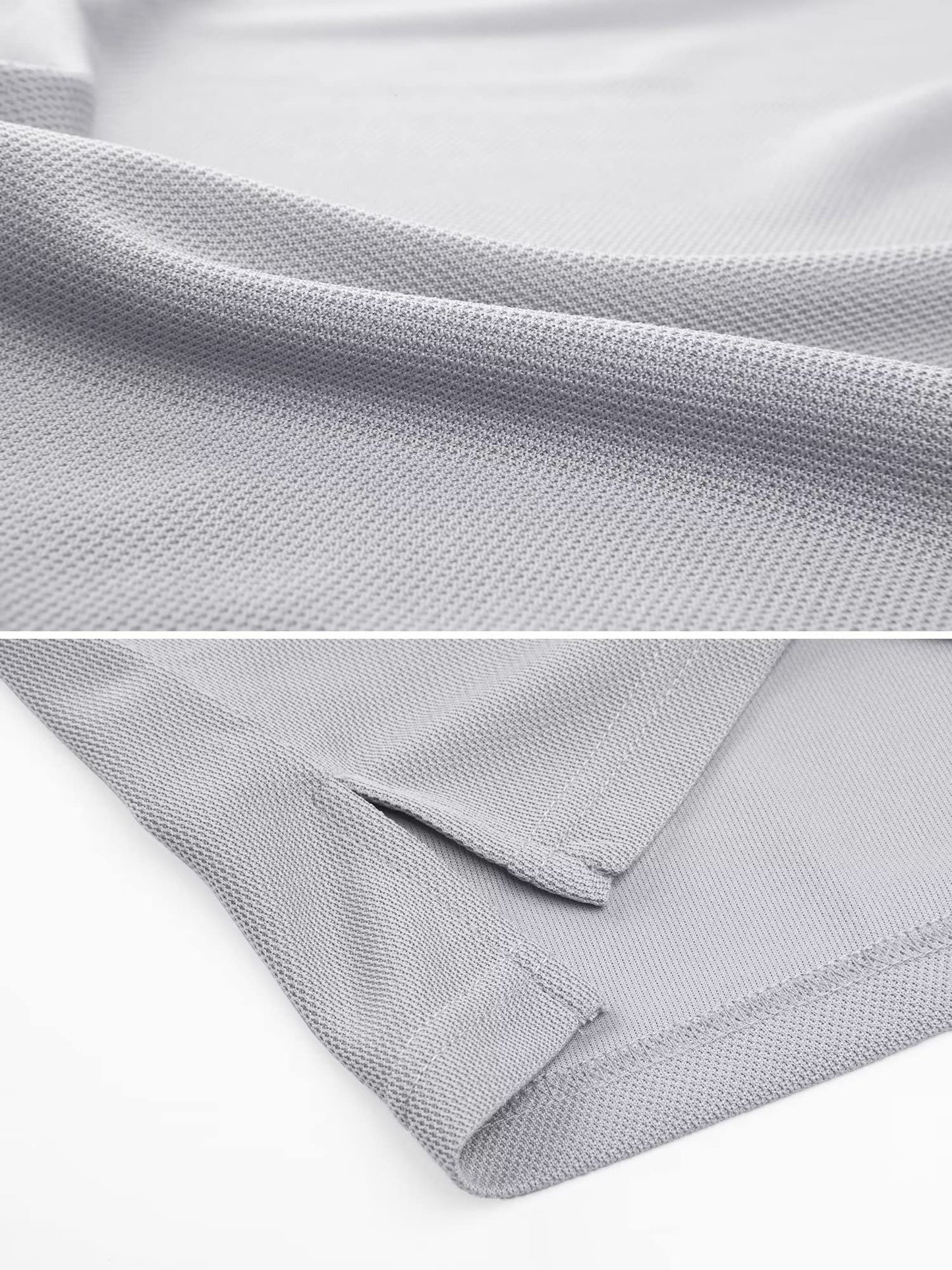 MAGCOMSEN Work Shirts for Men Golf Shirts Fishing Shirts Casual Shirts Quick Dry Shirts Golf Polo Shirts Light Grey XXL