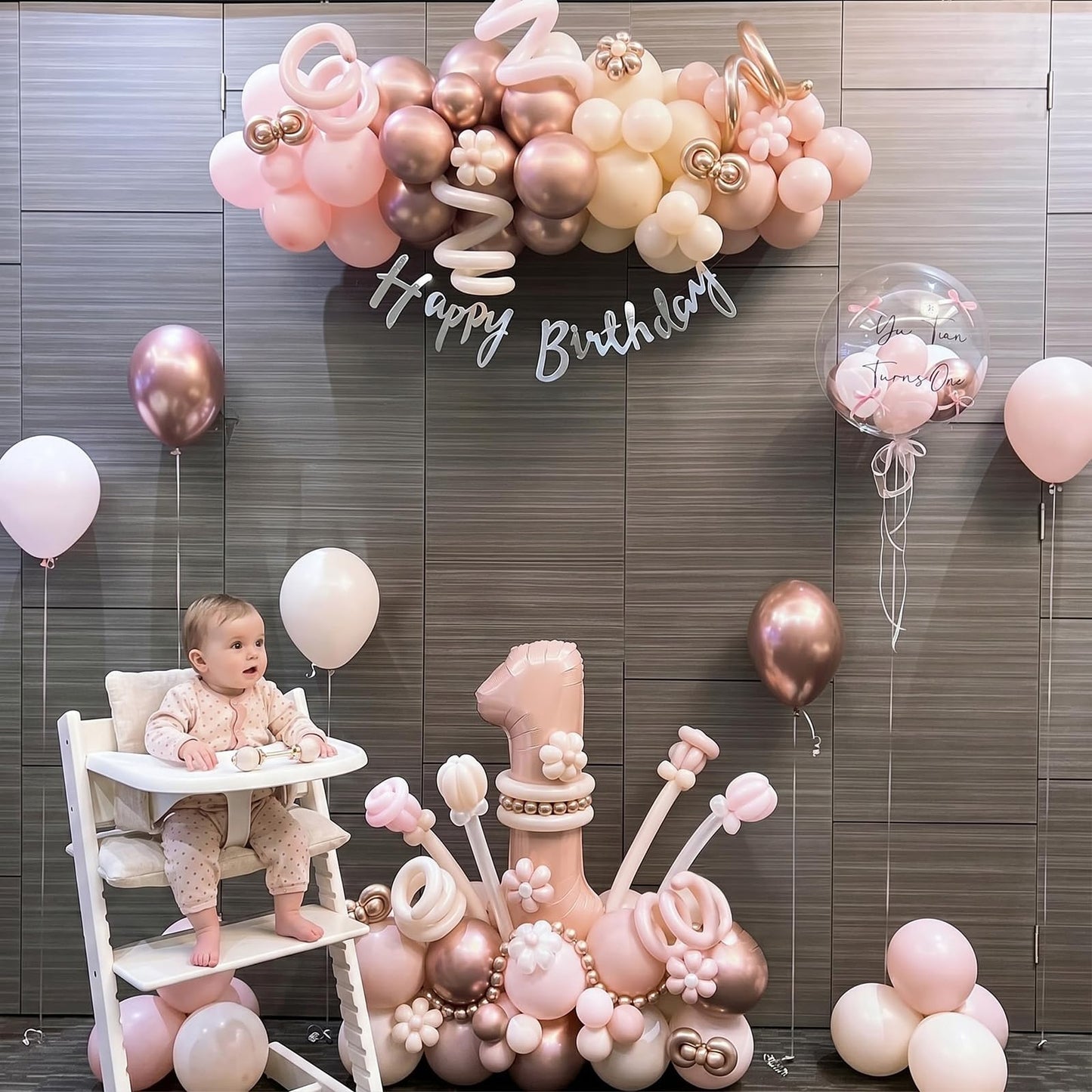 Dusty Pink Beige Balloon, 55 Packs 12 Inch Double Stuffed Retro Baby Pink and Metallic Rose Gold Balloons for Bridal Baby Shower Women Girls Boho Birthday Wedding Mother's Day Party Decorations