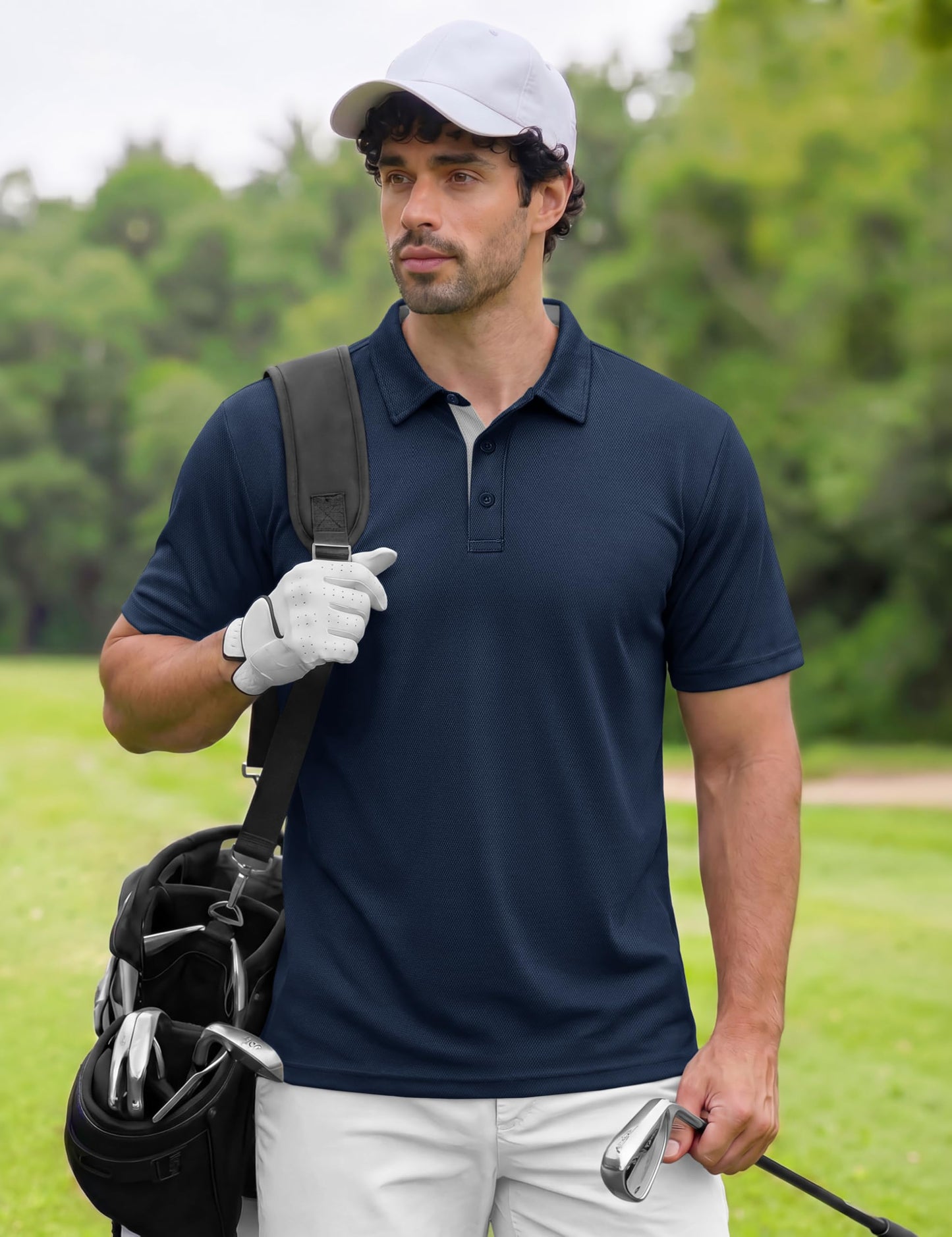 TACVASEN Mens Golf Shirts Moisture Wicking Lightweight Collared Polo Shirts