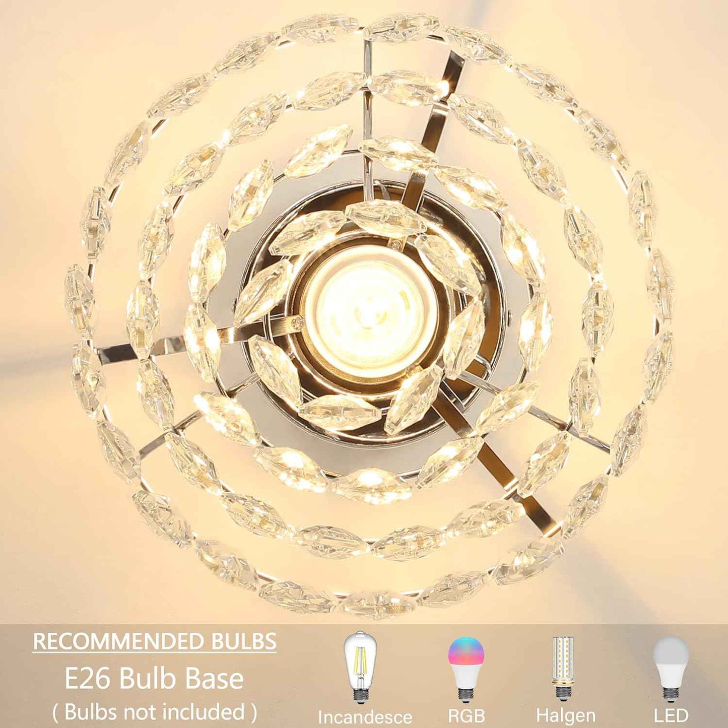 Gold Crystal Mini Chandelier - Modern Flush Mount Ceiling Light for Hallway & Bedroom