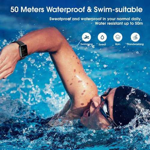 Imzuc Fitness Tracker Watch, Step Tracker with Heart Rate, Blood Oxygen Sleep Monitor, IP68 Waterproof Pedometer, Step Calorie Counter, Health Fitness Watch for Sports, Activity Tracker for Women Men
