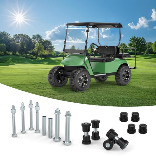 10L0L Golf Cart Rear Leaf Spring Bushing Kit with Screw Nut, Suitable for EZGO TXT/Medalist 1994-up & Club Car DS 1981-up Golf Carts, Replaces OEM 70289-G02 70291-G01 14158-G1