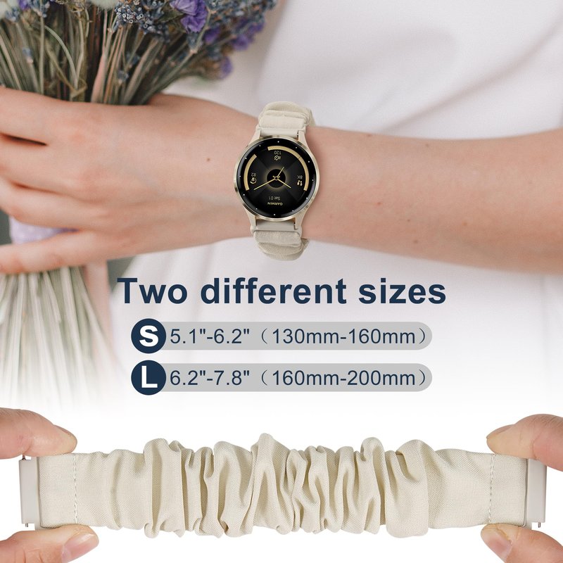 Stretchy Scrunchie Bands Compatible with Garmin Venu 3/Venu 2/Vivoactive 4, 22mm Nylon Sport Elastic Band for Forerunner 265/Forerunner 255 for Women Men（3 Pack ）