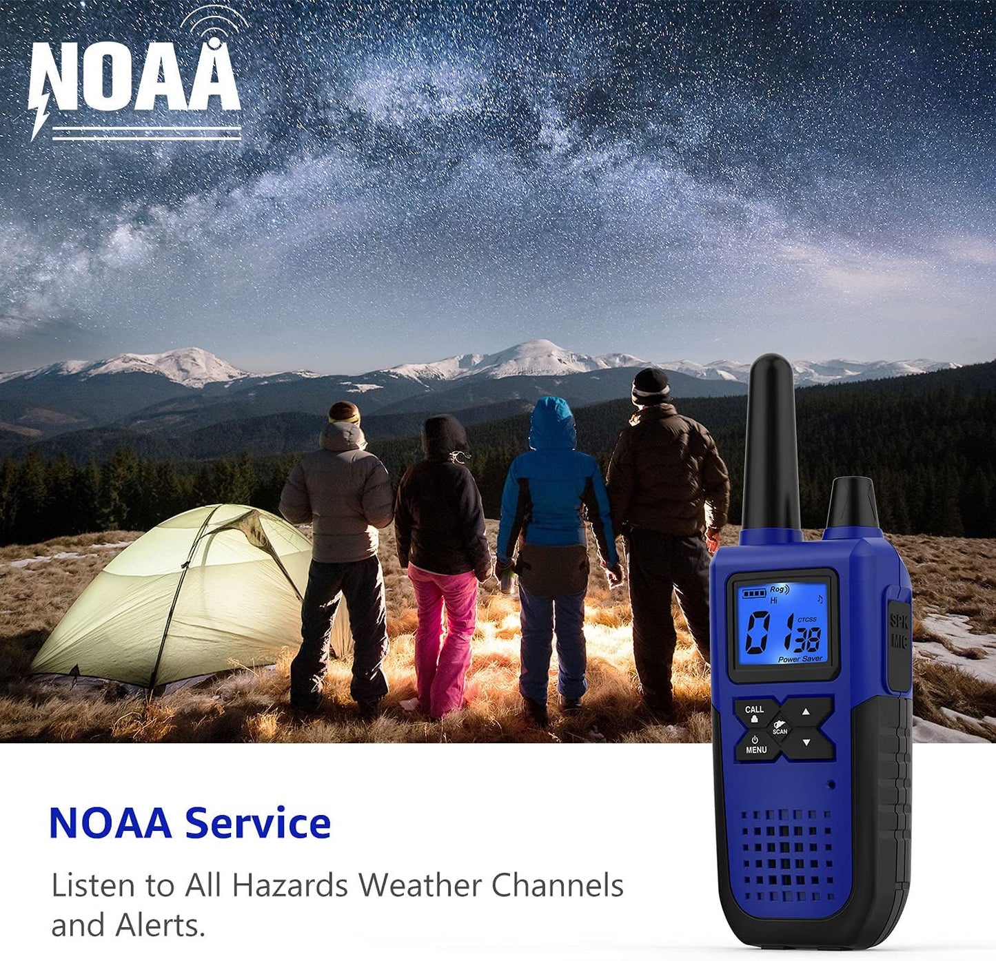 Topsung Walkie Talkies - Long Range Rechargeable 2-Way Radios with Earpiece | 4-Pack for Camping & Adventures