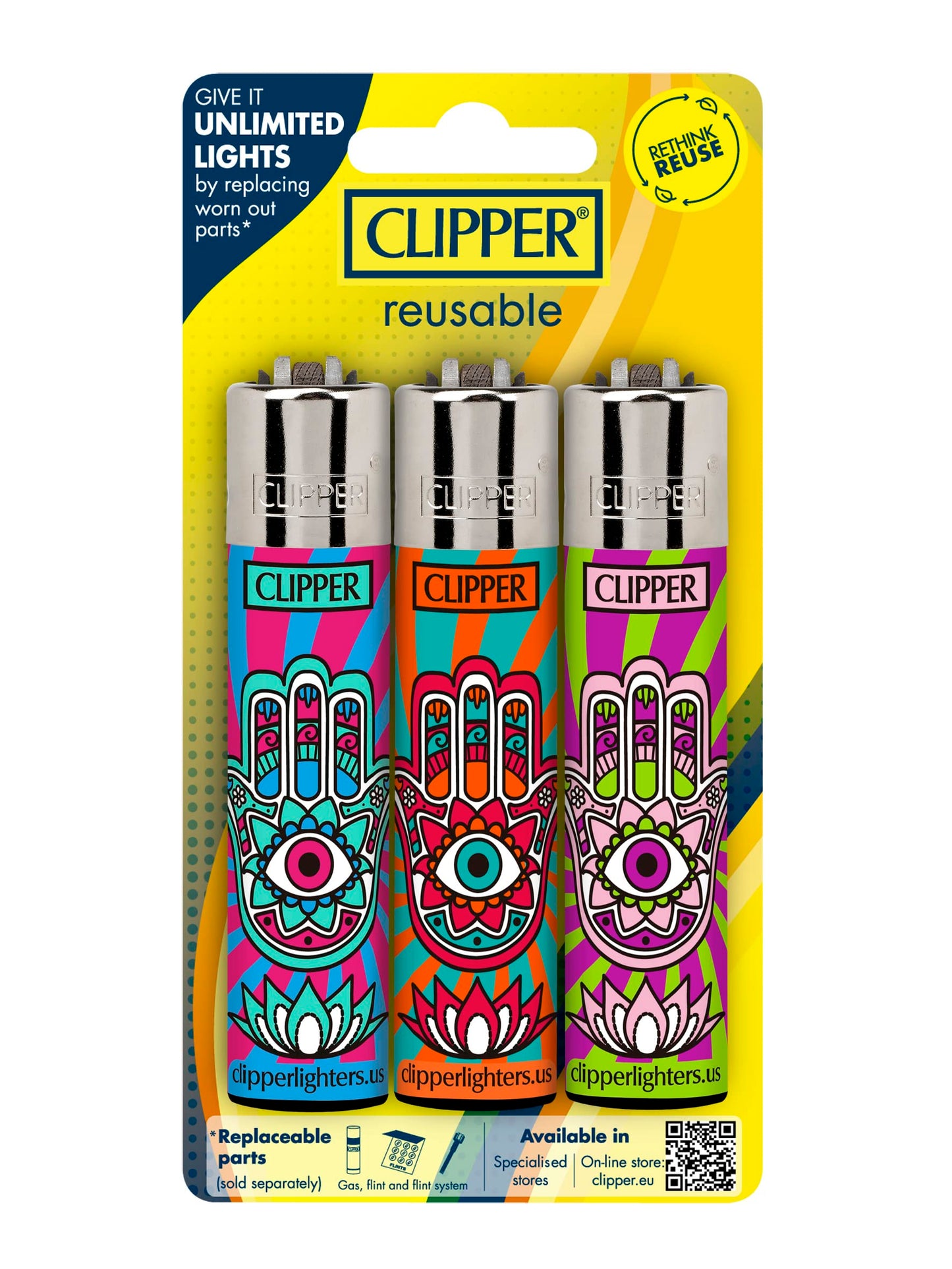 Clipper Classic Large Reusable Lighter, 9 Pack