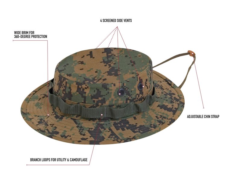 Rothco Boonie Hat, Red Digital Camo, Size 7 3/4