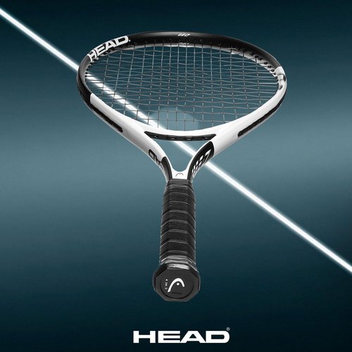 HEAD Geo Speed Adult Tennis Racket - Pre-Strung Head Light Balance 27.5 Inch Racquet - 4 3/8 in Grip, Black/White & Super Comp Racquet Overgrip - Tennis Racket Grip Tape - 3-Pack, White