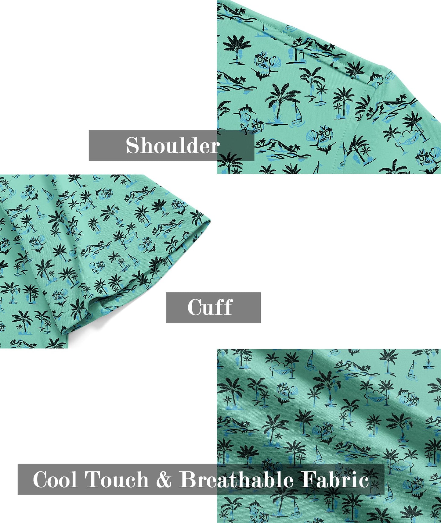 ZITY Men's Golf Shirts Short Sleeve Moisture Wicking Performance Print Patterns Casual Collared Golf Polo Shirt for Men