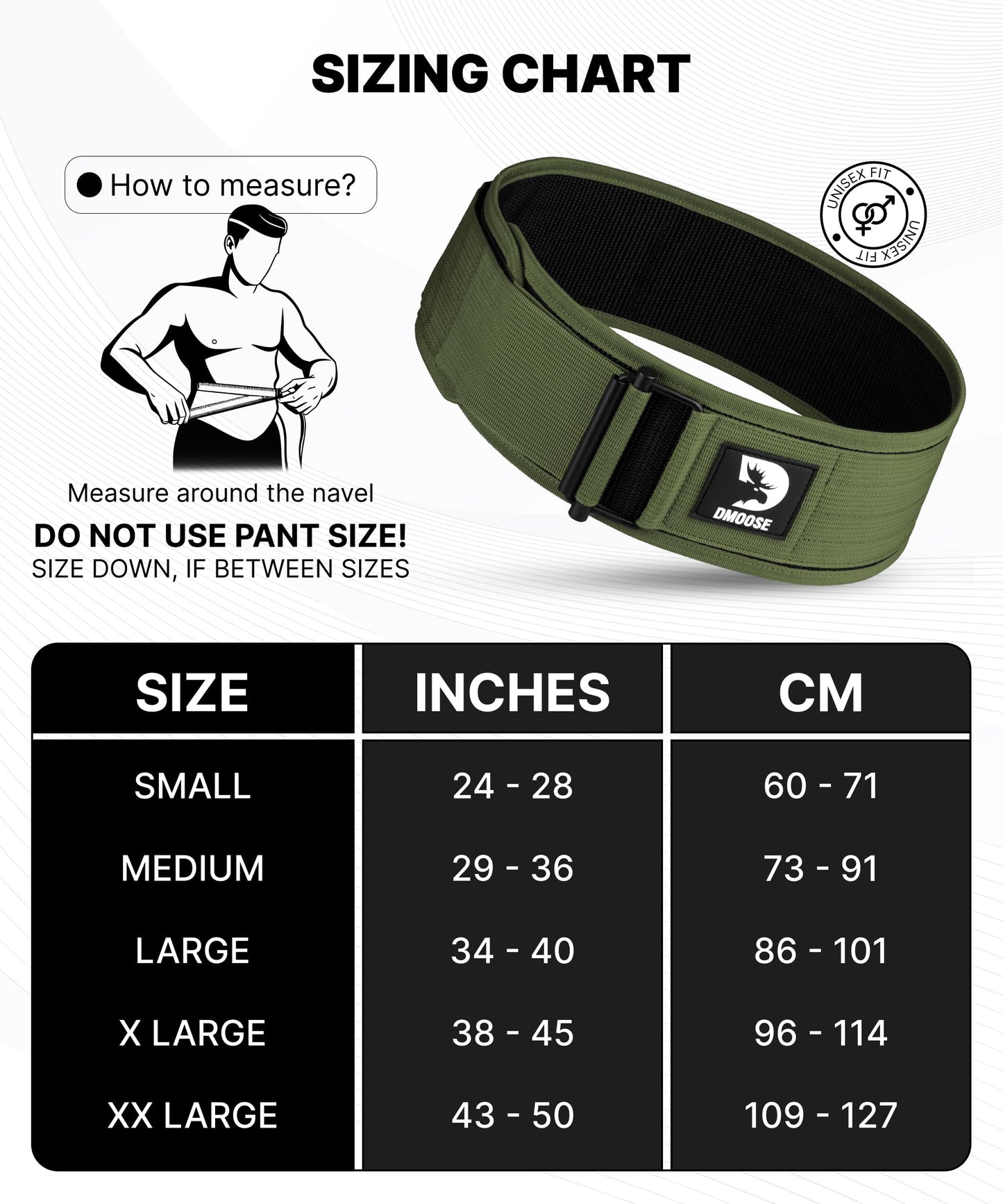 DMoose Auto Locking Squat Belt, Provides Lumbar Support & Stability, 4" Nylon Weight Belt for Women with Adjustable Buckle, Workout Belt for Men