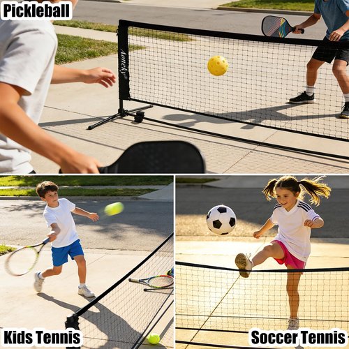 Aoneky Portable Pickleball & Tennis Practice Net - No Tools Easy Setup in Minutes, 10ft Freestanding Net for Driveway, Backyard, Indoor, Outdoor Use, Includes Carry Bag