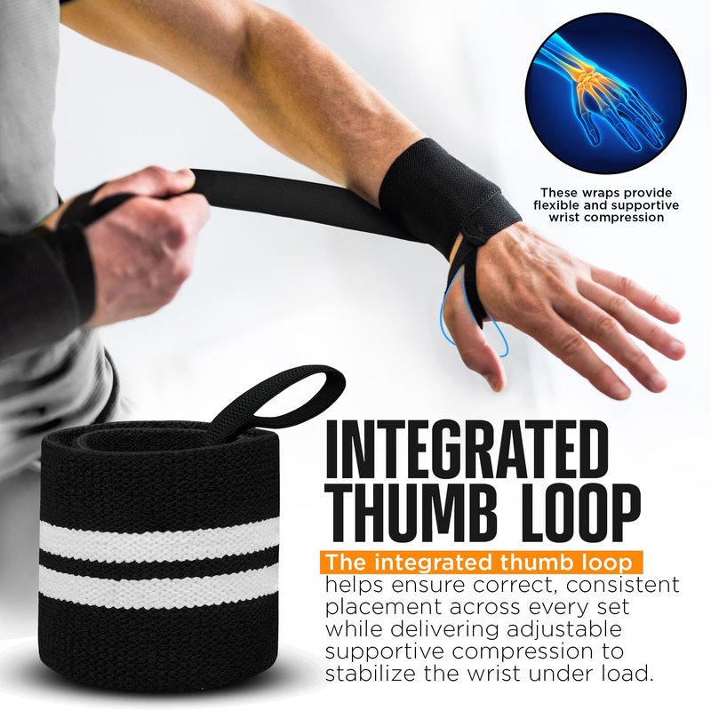 RDX Wrist Wraps for Weightlifting (Pair), IPL USPA Approved, Elasticated 18” Cotton Straps Support with Thumb Loop, Gym Wrap for Weight Lifting Powerlifting Competition Strength Training Bodybuilding