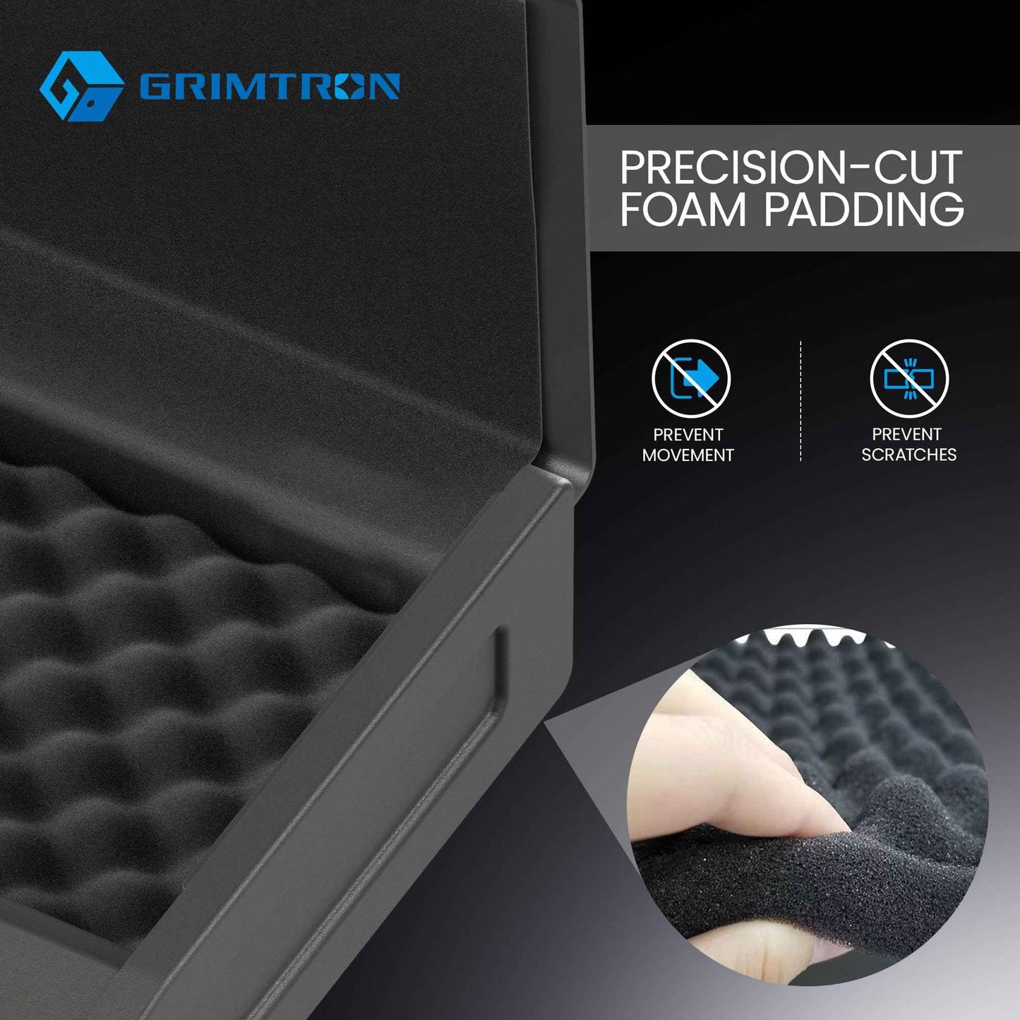 Grimtron Biometric Gun Safe for Handgun – Quick Access Pistol Safe with 100 Fingerprints, Backlit Keypad & Backup Keys – Gun Lock Box for Nightstand, Bedside, Car, Truck & Vehicle Use