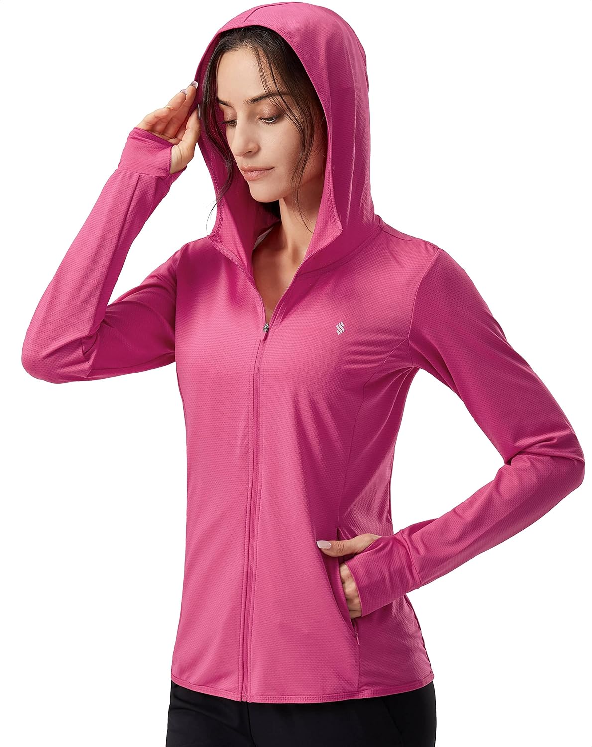 Soothfeel Women's Lightweight UPF 50+ Sun Protection Hoodie Jacket - Perfect for Hiking & Outdoor Activities