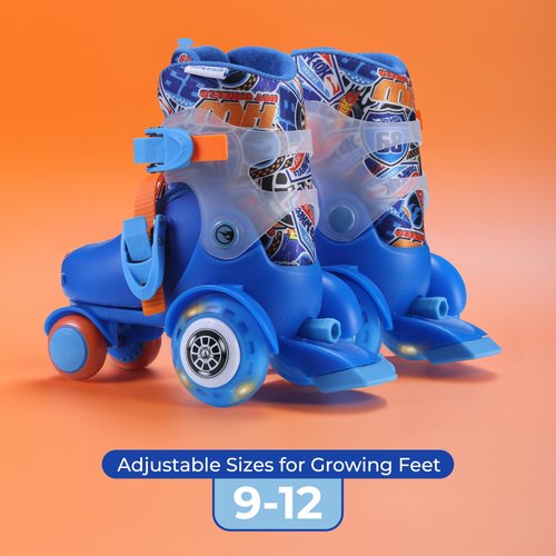Hot Wheels Kids Trainer Skates - Light Up Wheels, ABEC 5 Bearings, Durable PVC Material, Foam Shoe Lining, Perfect for Active Fun and Adventures, US Size 9-12