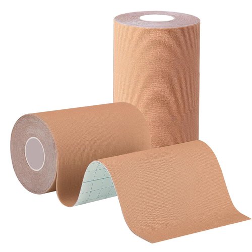 2 Rolls Extra Wide Kinesiology Tape 4in×16.4ft Original Cotton Waterproof Athletic Tape Free Cut Tape for Ankle Wrists Knees Elastic Swimming Sports Activities Tapes (Flesh)