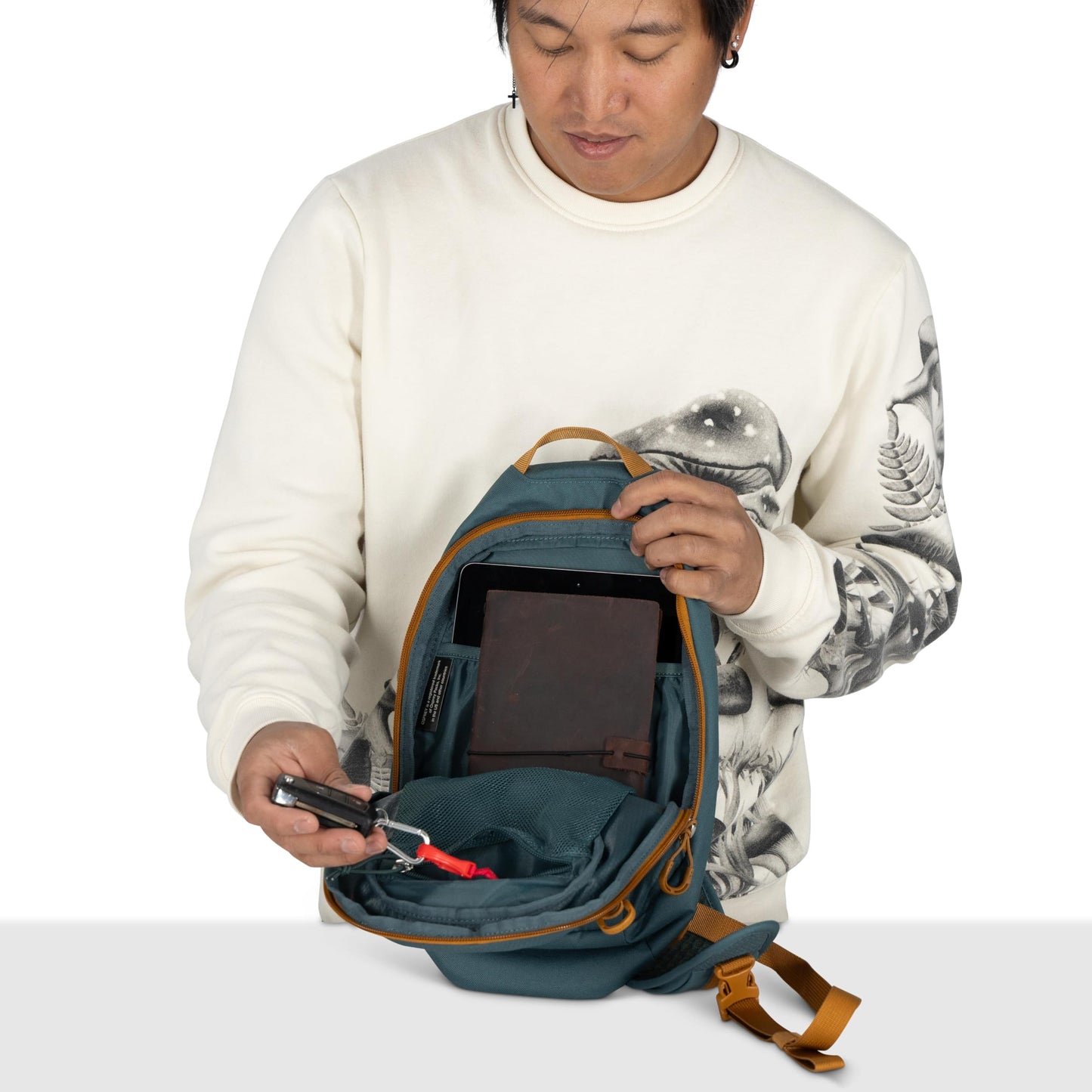 Osprey Daylite Shoulder Sling Bag - Crossbody Backpack for Everyday Carry, Festivals, and Travel, Porcelain Orange