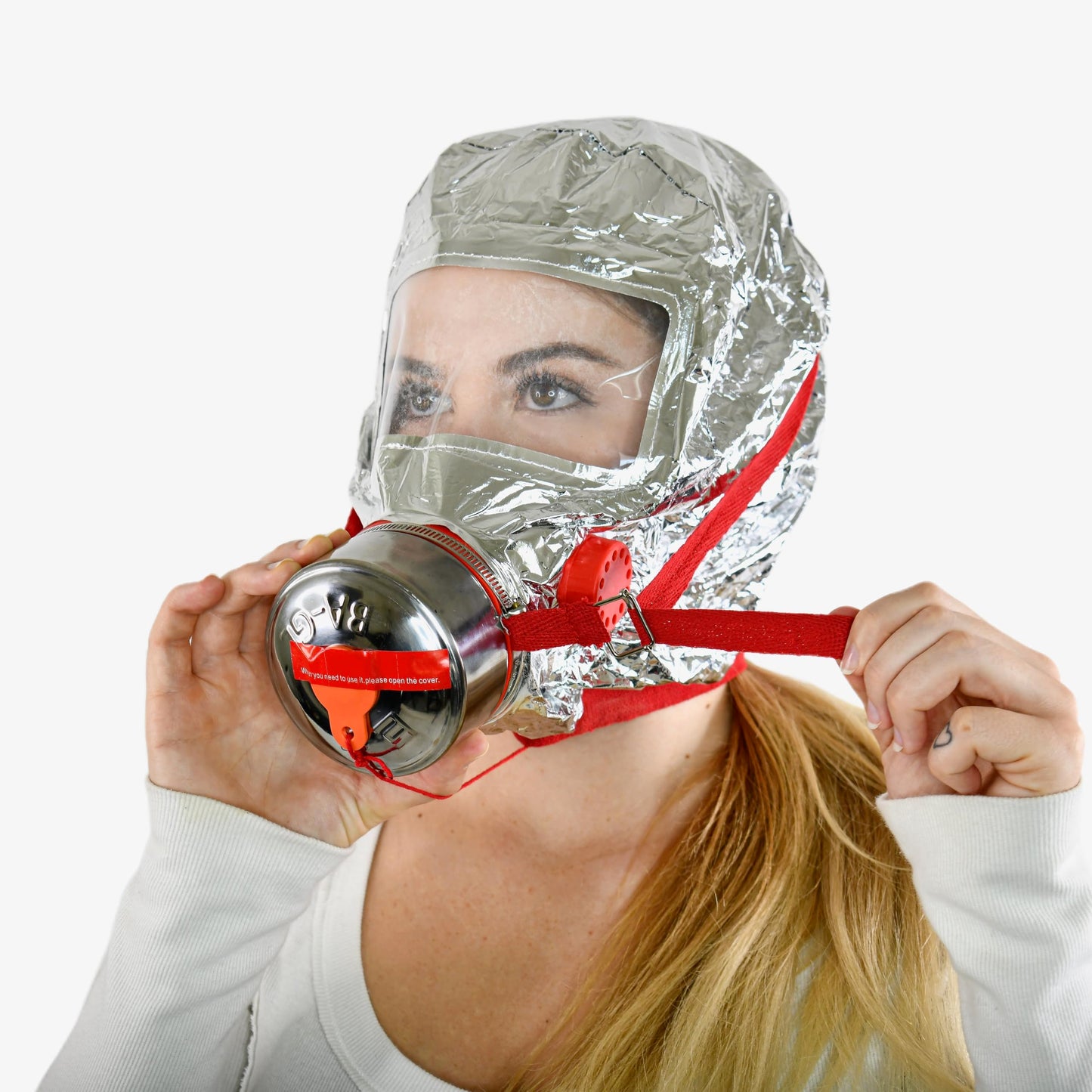 W WILKEN Fire Escape Mask & Hood | 30-Min Respirator for Smoke & Carbon Monoxide | Single-Use Emergency Protection (4)