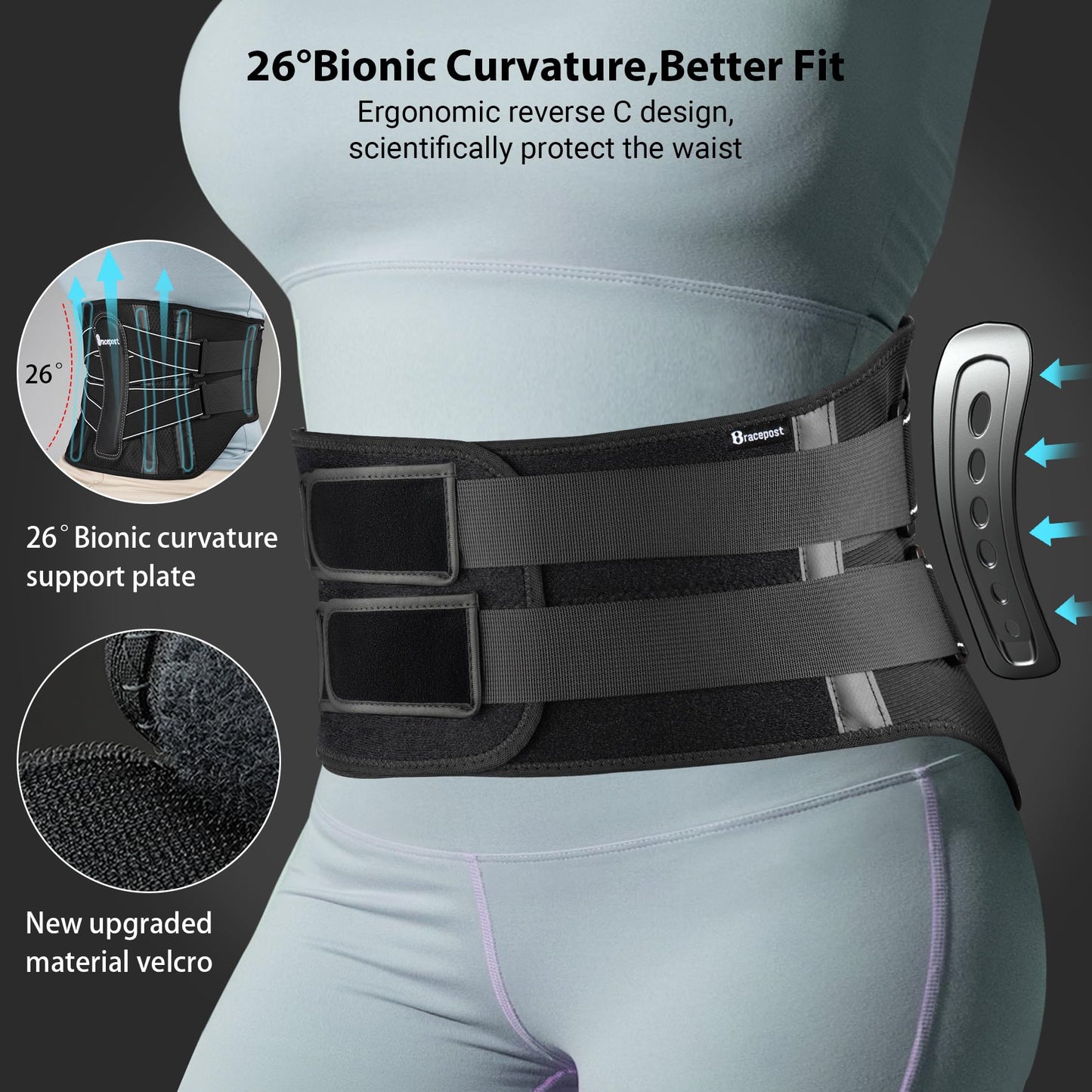 Back Brace For Lower Back Pain Women Men With 360°Support & Hot/Cold Compress,Breathable Back Support Belt With 3D Pad,Adjustable Back Brace For Sciatica,Herniated Disc,Scoliosis,XXL