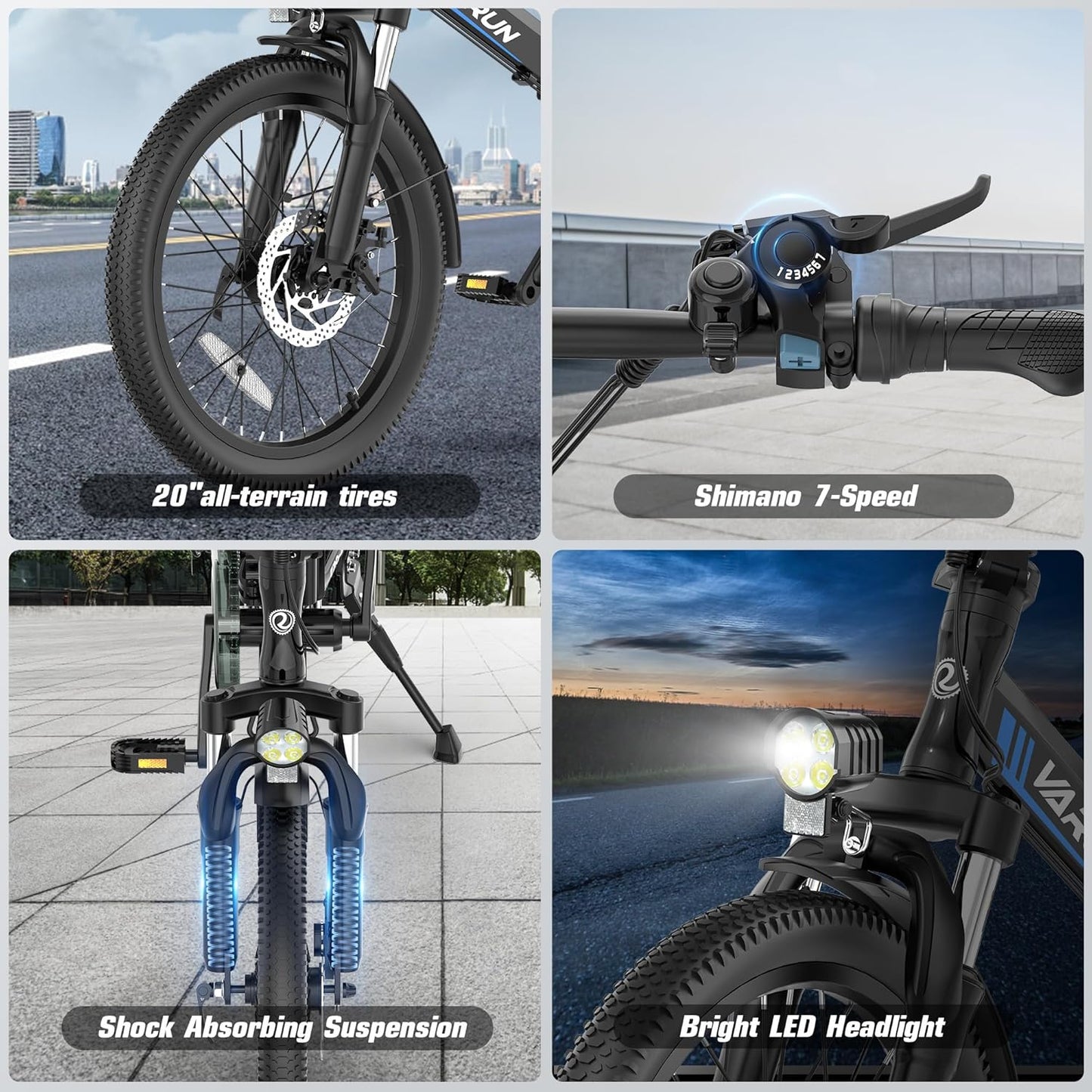 VARUN Electric Bike - 500W Folding E-Bike with 36V Removable Battery | 20" Compact Commuter for Adults