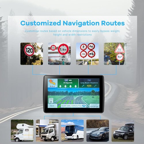 GPS Navigator by [Brand Name] - 7'' Touchscreen System with Free Lifetime Updates | North America Maps, Speed & Red Light Alerts