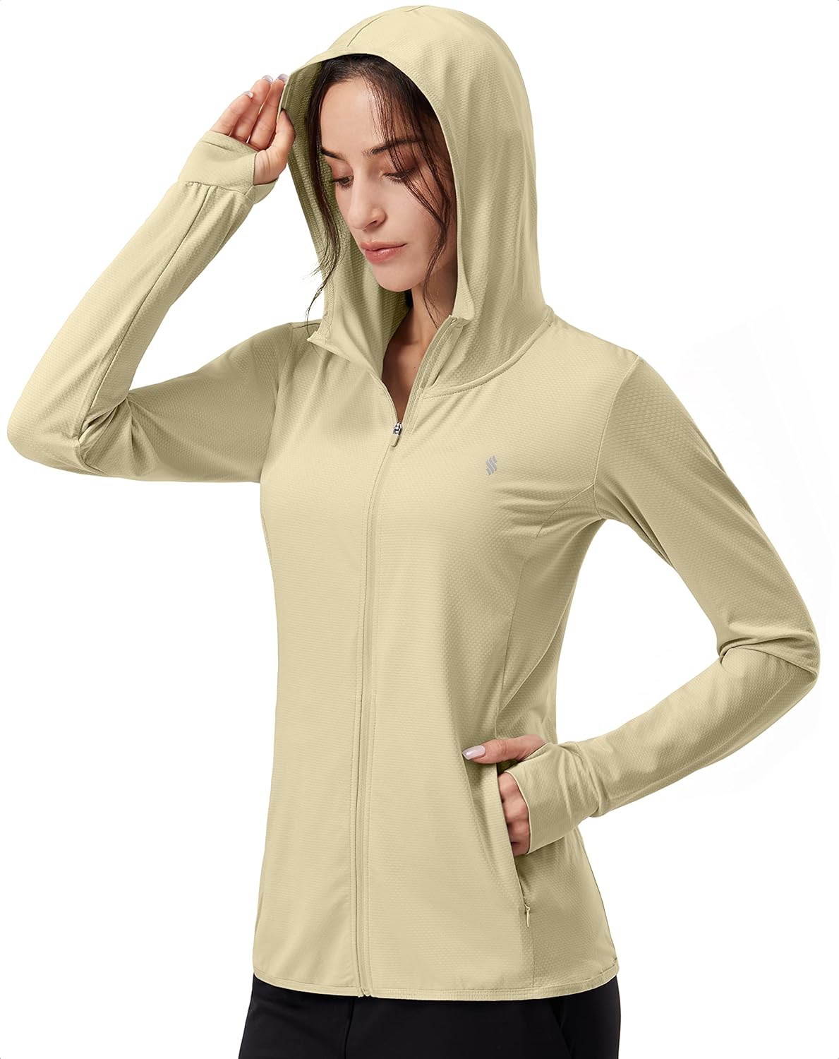 Soothfeel Women's Sun Protection Hoodie Jacket - Lightweight UPF 50+ Long Sleeve for Outdoor Hiking
