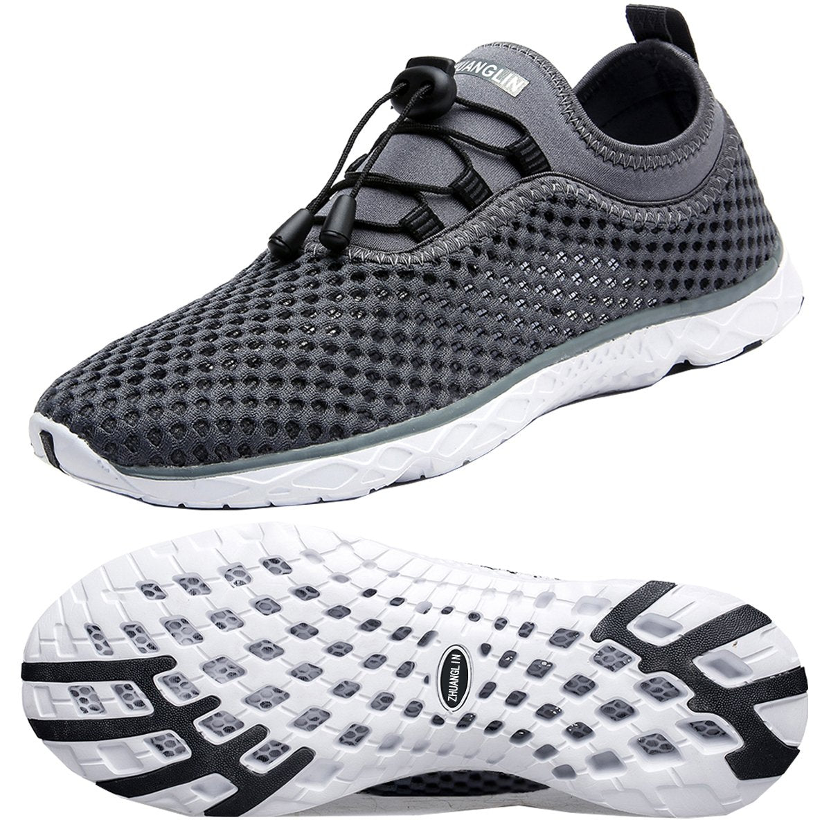 Zhuanglin Women's Quick Drying Aqua Water Shoes,Darkgrey,8 B(M) US